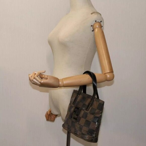 FENDI Pecan Canvas Hand Bag 2way Brown Black - Picture 2 of 16